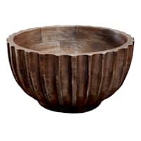 Nearly Neutral Mango Wood Serving Bowl, 9"