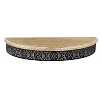 Found & Fable Ornate Metal & Wood Wall Shelf, 17x3