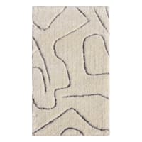 (C189) Crosby St. Ivory Geometric Shag Accent Rug, 2x3