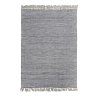 (B799) Crosby St. Grey Herringbone Area Rug, 5x7