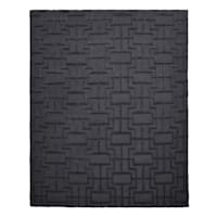 (A481) Crosby St. Black Geometric Line Area Rug, 8x10