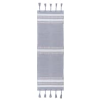 (B800) Honeybloom Grey & Ivory Striped Runner, 2x6