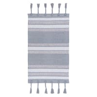 (B800) Honeybloom Grey & Ivory Striped Accent Rug, 27x45