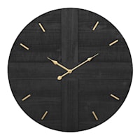 Crosby St. Dark Grey Modern Round Wall Clock, 24"