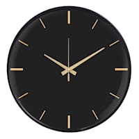 Crosby St. Black & Gold Round Wall Clock, 16"