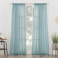 Bayside Blue Rod Pocket Curtain Panel, 84"