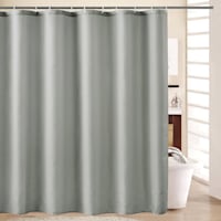 Gray Waffle Heavyweight Shower Curtain, 72"