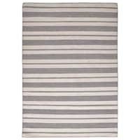 (B804) Santiago Navy & Ivory Striped Area Rug, 7x9