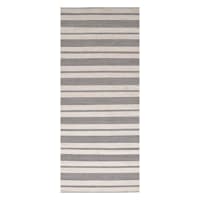 (B804) Santiago Navy & Ivory Striped Runner, 2x8