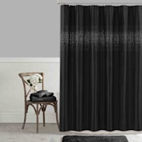 Black & Silver Starburst Shower Curtain, 72"