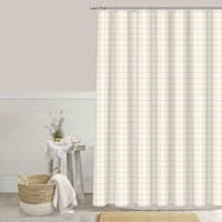 Ty Pennington Yellow & Ivory Woven Windowpane Shower Curtain, 72"