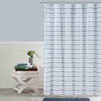 Blue Mosaic Striped Shower Curtain, 72"