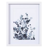 Honeybloom Glass Framed Blue Plant Print Wall Art, 11x14