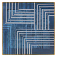 Ty Pennington Blue Line 2 Framed Canvas Wall Art, 40"
