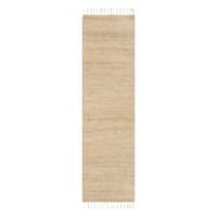 (B825) Honeybloom Lawrence Jute Fringe Runner, 2x7