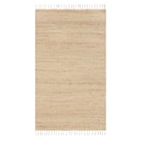 (B825) Honeybloom Lawrence Jute Fringe Accent Rug, 3x5