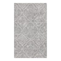 (C191) Hayne Grey Floral Shag Accent Rug, 3x5