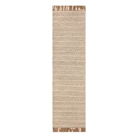 (B821) Crosby St. Moore Natural Herringbone Runner, 2x7