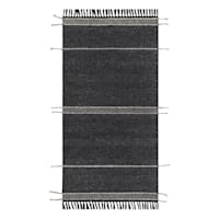 (B817) Hutton Black Flatweave Tassel Accent Rug, 3x5