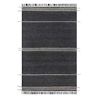 (B817) Hutton Black Flatweave Tassel Area Rug, 5x7
