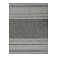 (A483) Laila Ali Albion Grey Striped Woven Area Rug, 8x10
