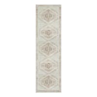 (B830) Pink Multicolor Tribal Washable Runner, 2x7