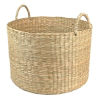 Ty Pennington Round Natural Wicker Storage Basket with Handles, Large