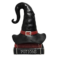 Spellbound Witch Hat Book Stack Halloween Decor, 16.5"
