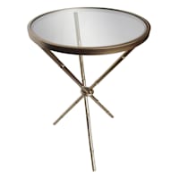 Grace Mitchell Gold Metal Accent Table with Tempered Glass