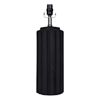 Matte Black Scalloped Medium Table Lamp Base, 19.8"