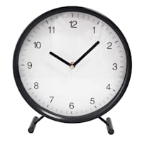 Honeybloom Round Metal Frame Table Clock, 10"