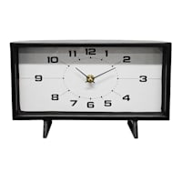 Crosby St. Black Metal Rectangle Table Clock, 10"