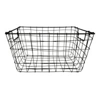 Honeybloom Tapered Dark Grey Metal Storage Basket, Extra Small