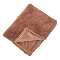Rust Faux Fur Throw Blanket, 50x60