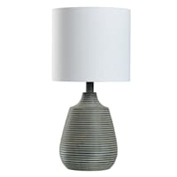Found & Fable Black Striped Small Table Lamp with Shade, 19"