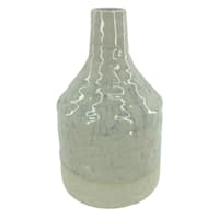Honeybloom White and Blue Speckeled Vase, 10"