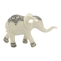 Found & Fable Black & White Patterned Elephant Figurine, 5"