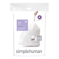 SimpleHuman 20-Pack Custom Fit Trash Can Liners, Code K