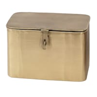 Gold Metal Decorative Box with Lid, 9"