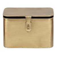 Gold Metal Decorative Box with Lid, 7.5"