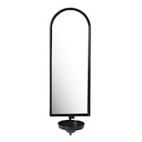 Black Metal Mirror Wall Sconce, 18"