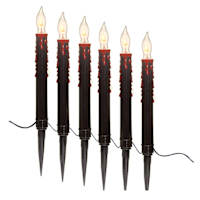 Set of 6 Halloween Corded Candle Lawn Stakes