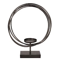 Crosby St. Brown Circle Pillar Candle Holder, 15"