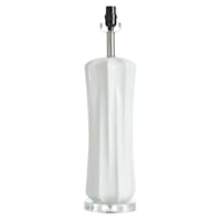 Laila Ali White Acrylic Large Table Lamp Base, 24"