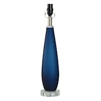 Laila Ali Blue Acrylic Glass Table Medium Table Lamp Base, 21.5"