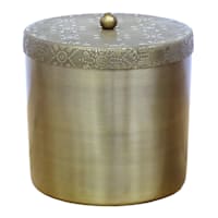 Honeybloom Gold Iron Box with Lid, 4.5"