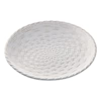 Honeybloom White Woven Decorative Platter, 12"