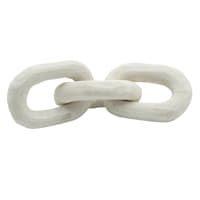 White Wooden Link Table Decor, 10"
