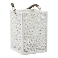 Found & Fable White Wooden Candle Holder, 10"