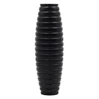 Crosby St. Black Faux Wood Vase, 16"